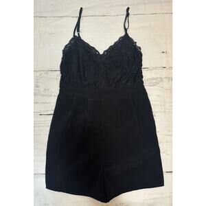Womens Small Forever 21 Spagetti Strap Black‎ Romper (k)